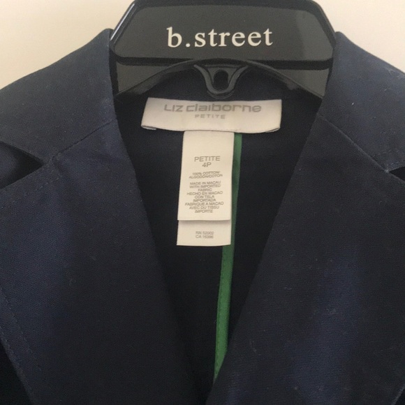 Liz Claiborne 100% Cotton Navy Blue Jacket - Picture 5 of 11